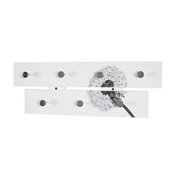 Paris Prix Patère Murale 2 niveaux Fleur de Pissenlit 60cm Blanc