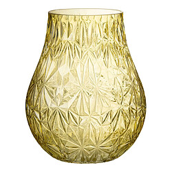 Paris Prix Vase Design en Verre Diamant 28cm Jaune