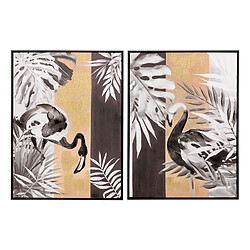 Alexandra House Living Ensemble de 2 tableaux de fleurs avec cadre noir 60 x 4 x 80 cm