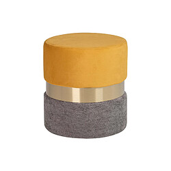 Alexandra house living Pouf en velours - Jaune