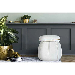 Acheter Paris Prix Tabouret Rond Déco Corin 55cm Blanc & Or