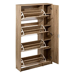 Five Simply Smart Meuble range-chaussures 4 tiroirs 24 paires avec miroir - Beige