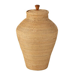 Paris Prix Vase Déco avec Couvercle Rotin 70cm Naturel