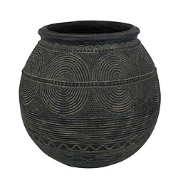 Paris Prix Vase Cruche en Ciment Black Lombok 29cm Noir 