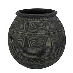 Paris Prix Vase Cruche en Ciment Black Lombok 29cm Noir