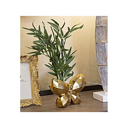 Paris Prix Vase Déco en Résine Papillon 22cm Or pas cher