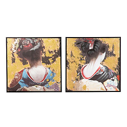 Alexandra House Living Ensemble de 2 peintures Gehisa, peintes à 80 % à la main, 60 x 4 x 60 cm