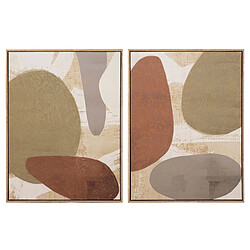 Alexandra House Living Ensemble de 2 tableaux en relief avec cadre marron 63 x 4 x 83 cm