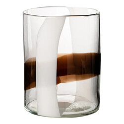 Paris Prix Vase Design en Verre Iggy 27cm Blanc & Marron
