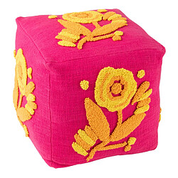 Paris prix Pouf fleur en coton - Rose