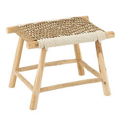 Paris Prix Tabouret en Bois de Teck Waverly 60cm Naturel