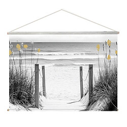 Paris Prix Toile Murale à Suspendre Mer 110x80cm Noir & Or