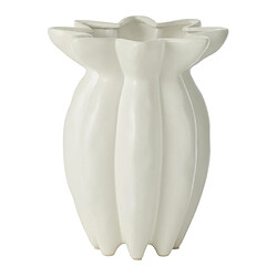 Paris Prix Vase Design en Céramique Lotus 30cm Blanc