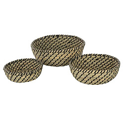 Paris Prix Lot de 3 Coupelles Déco Daren 32cm Naturel & Noir