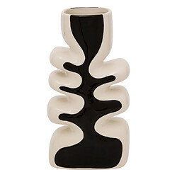 Atmosphera Vase Design en Céramique Twisted Lime 28cm Noir & Blanc