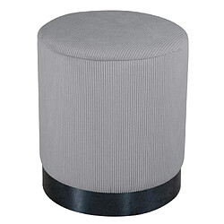 Paris prix Pouf rond en velours côtelé - Gris