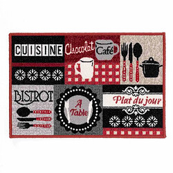 Paris Prix Tapis de Cuisine Digital Menu 50x80cm Rouge