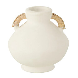 Paris Prix Vase Déco Léo 30cm Blanc & Naturel