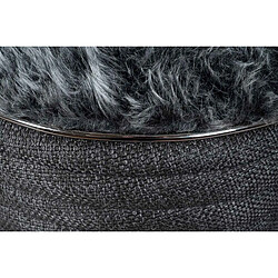 Acheter Paris Prix Tabouret en Tissu Doric 50cm Anthracite & Argent