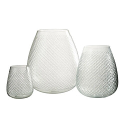 Paris Prix Vase Design en Verre Carreaux 31cm Transparent