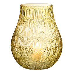 Paris Prix Vase Design en Verre Diamant 28cm Jaune