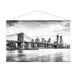 Paris Prix Toile Murale à Suspendre Ville 150x90cm Noir & Blanc