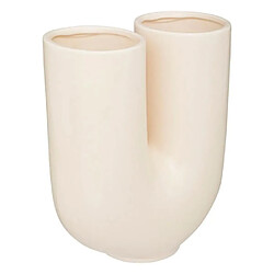 Atmosphera Vase Design en Céramique Rivi 25cm Blanc Chaud