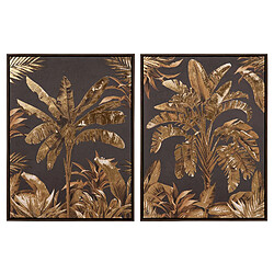 Alexandra House Living Ensemble de 2 tableaux en relief avec cadre marron 63 x 4 x 83 cm