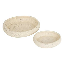 Atmosphera Lot de 2 Vide-Poches en Dolomite Wonj 25cm Blanc