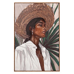 Alexandra House Living Tableau représentant une femme, peint à 80 % à la main, 80 x 4 x 120 cm