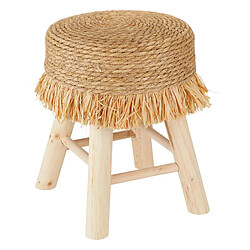 Atmosphera Tabouret d'Appoint Rond Gimpo 40cm Naturel