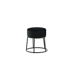 Avis Paris prix Pouf rond velours - Noir