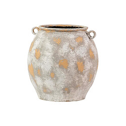 Alexandra House Living Vase en métal beige et blanc 30 x 30 x 33 cm