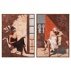 Alexandra House Living Ensemble de 2 tableaux de femmes, peints à la main à 80 %, 60 x 4 x 80 cm