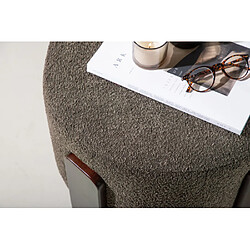 Paris prix Pouf design tissu bouclette - Gris foncé pas cher