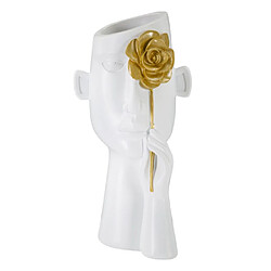 Paris Prix Vase Déco Visage en Résine Fiore 27cm Blanc