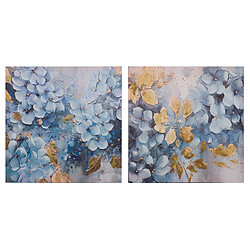 Alexandra House Living Ensemble de 2 toiles à motifs floraux, peintes à la main à 40 %, 60 x 3 x 60 cm