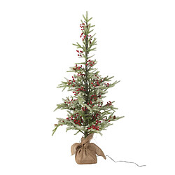 Paris Prix Sapin de Noël Artificiel à LED Jute 130cm Vert