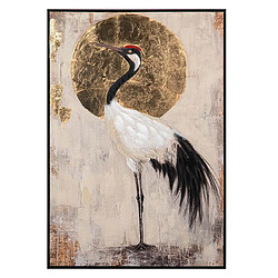 Alexandra House Living Tableau sur feuille d'or représentant un héron, 80 x 4 x 120 cm