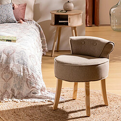 Atmosphera Tabouret d'Appoint en Tissu Firmin 58cm Beige pas cher