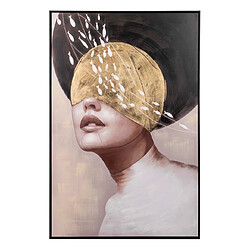 Alexandra House Living Tableau de femme avec cadre noir 80 x 4 x 120 cm