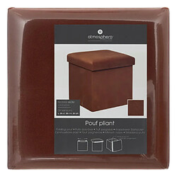 Acheter Atmosphera Pouf coffre en velours - Terracotta