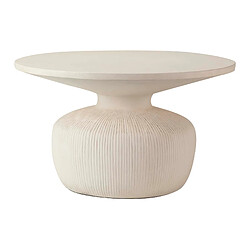 Alexandra House Living Table basse en pierre blanche 78 x 78 x 46 cm