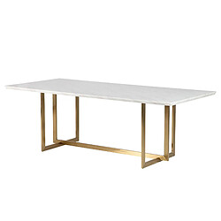 Alexandra house living table à manger marbre - Blanc et or
