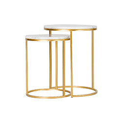 Alexandra House Living Ensemble de 2 tables en métal effet marbre 41 x 41 x 50 cm et 35 x 35 x 43 cm