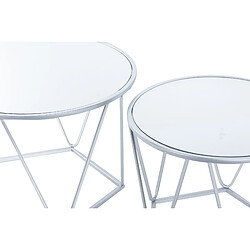 Alexandra House Living Lot de 2 tables en métal et miroir 60 x 60 x 41 cm et 50 x 50 x 38 cm