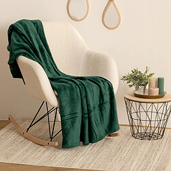 Avis Atmosphera Plaid Doux Uni Flanel 125x150cm Vert