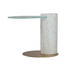 Alexandra House Living Table d'appoint en marbre et acier inoxydable. Tucson 45 x 45 x 45 cm
