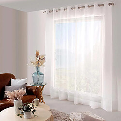 Paris Prix Rideau Voilage à Œillets Cornely 300x240cm Blanc