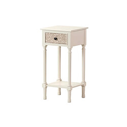 Alexandra House Living Table d'appoint en pin MDF blanc et marron 36 x 34 x 72 cm